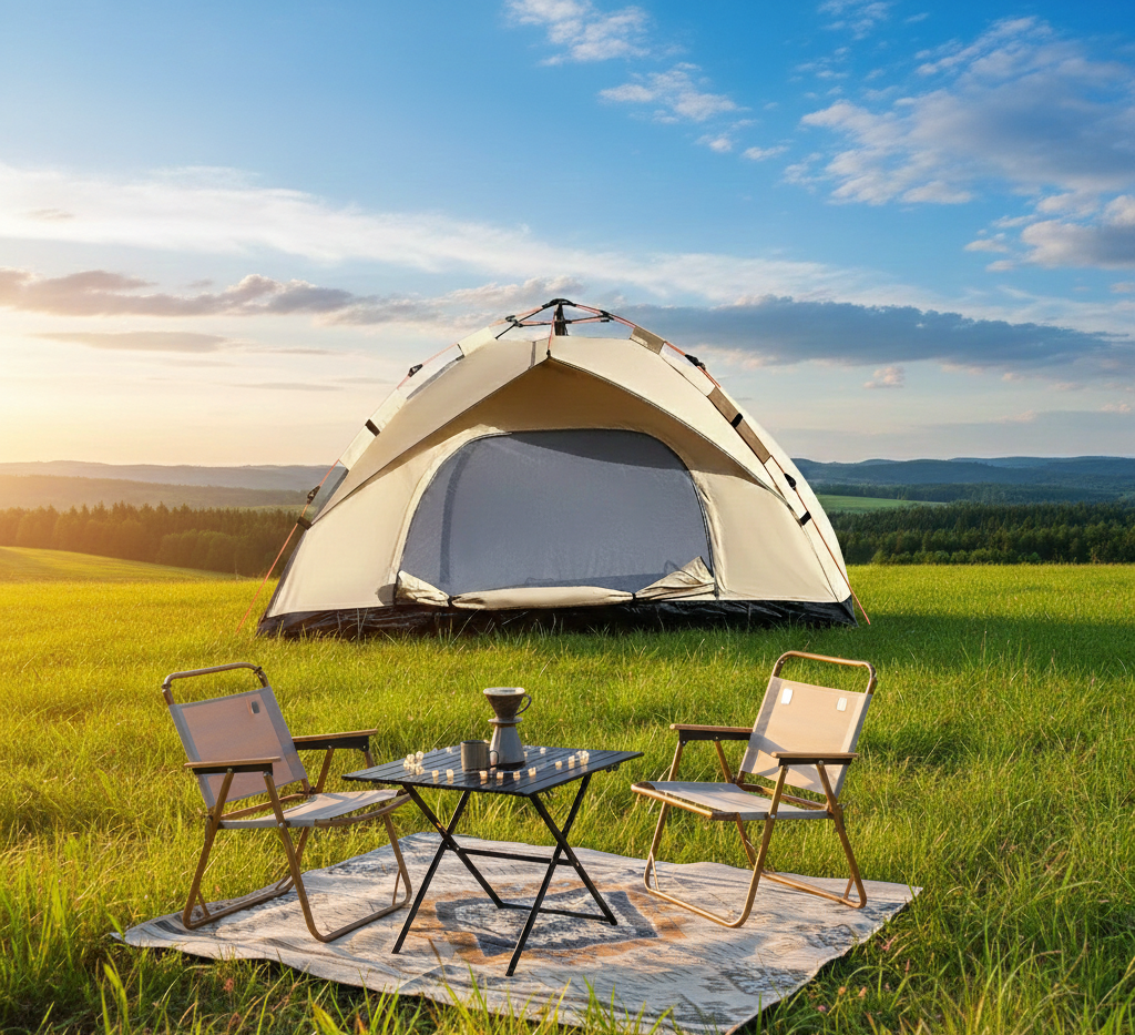 4-Person Instant Pop-Up Camping Tent - Automatic Quick Setup, UV Protection & Waterproof Sun Shelter for Outdoor Family Hiking, Beach & Fishing