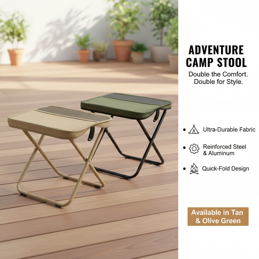 Heavy-Duty Portable Fishing Stool - Foldable Outdoor Seating for Fishing, Beach & Tailgating, Breathable Anti-Slip Camp Chair