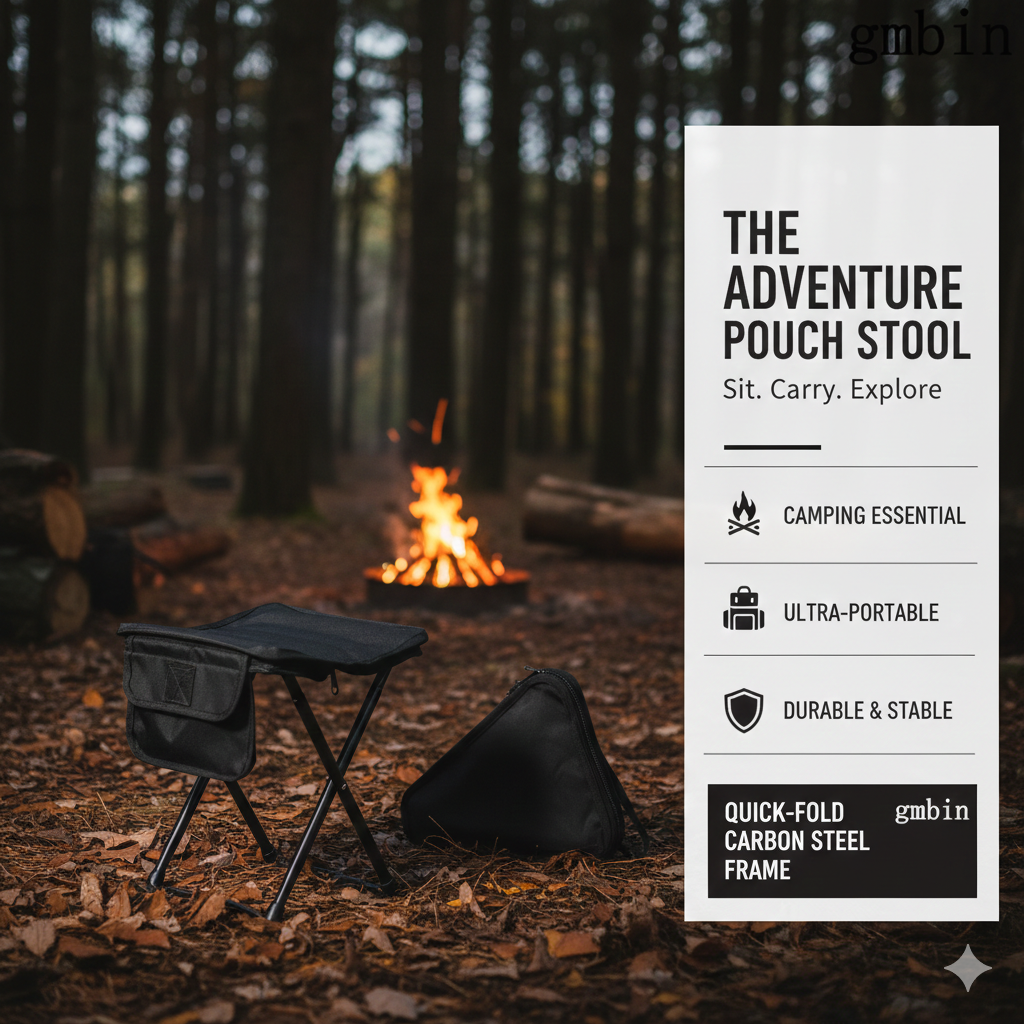 Heavy-Duty Portable Fishing Stool - Foldable Outdoor Seating for Fishing, Beach & Tailgating, Breathable Anti-Slip Camp Chair