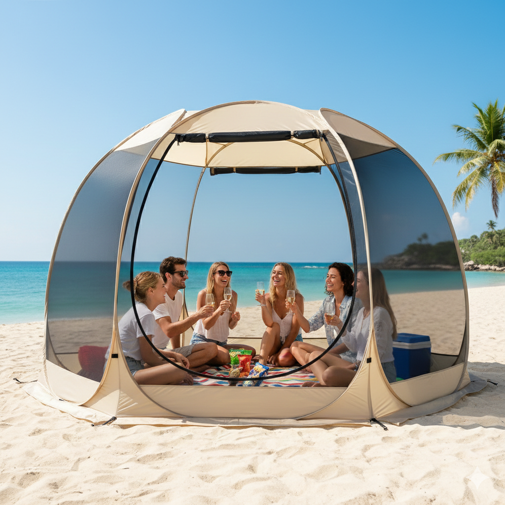 Instant Outdoor Sanctuary: 6-8 Person Portable Screen House for Ultimate Family Freedom