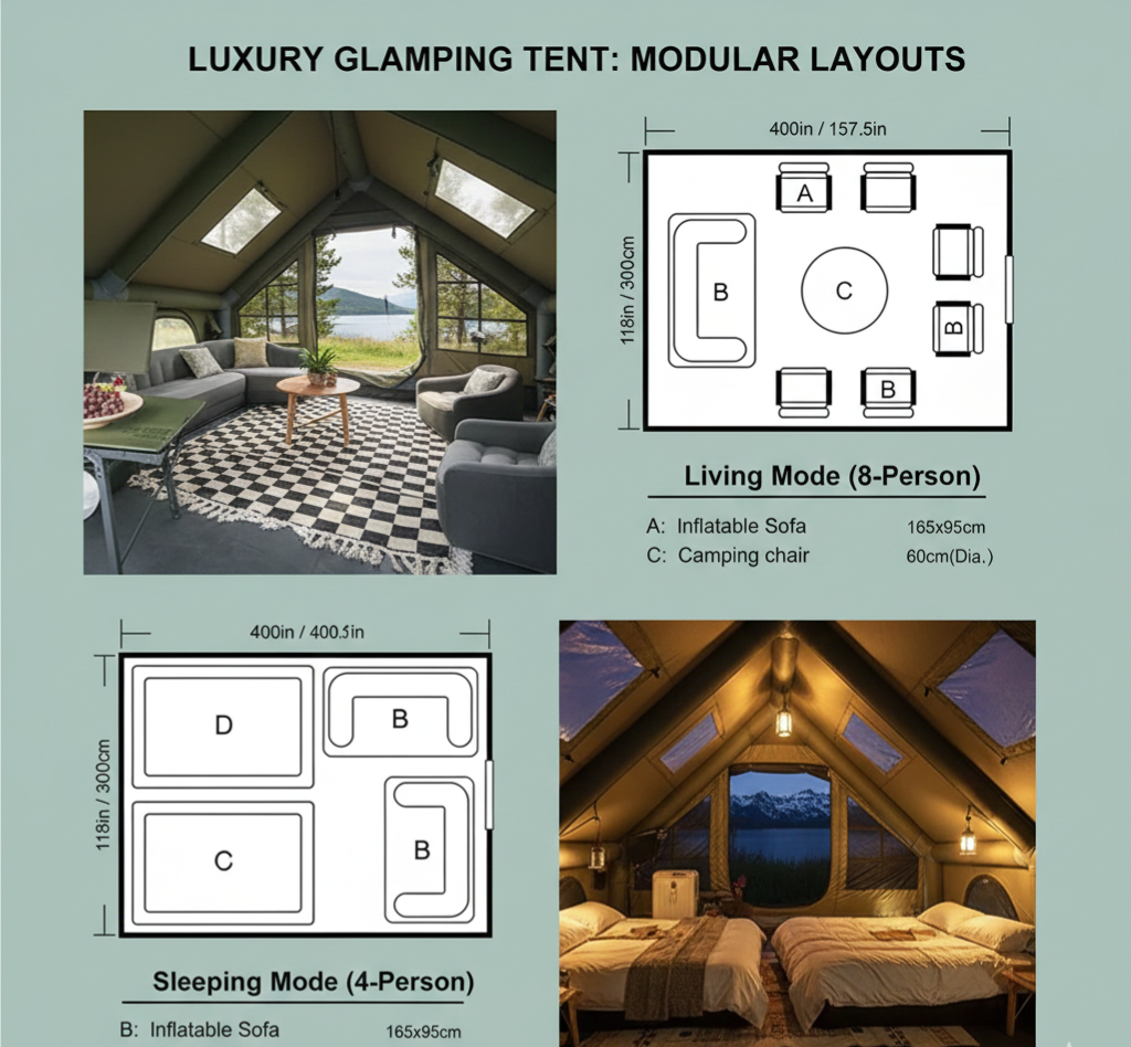 The Ultimate 4-Season Air Sanctuary: All-Weather Inflatable Glamping Villa